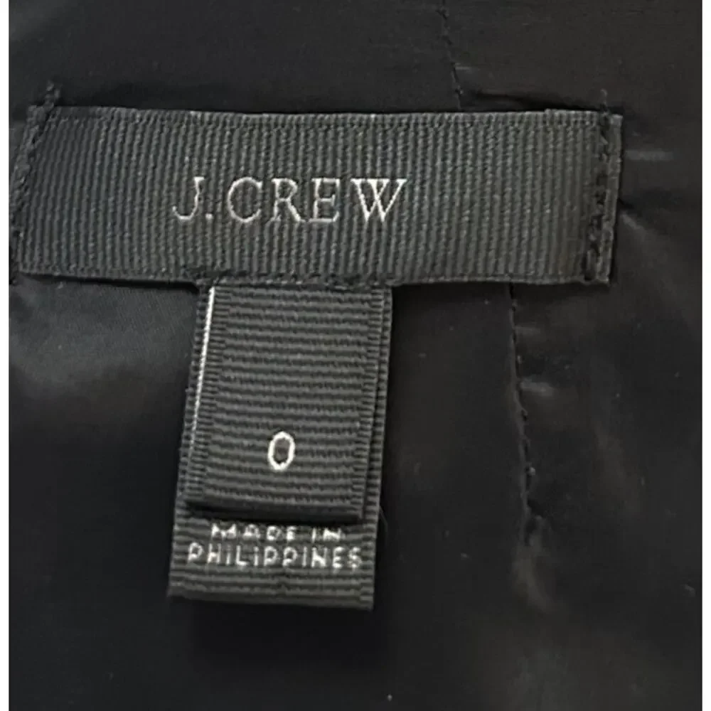 J. Crew Day To Night Velvet Bow Dress Black H3593 Size 0